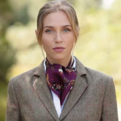 Clare Haggas Here Come The Girls Game Birds Cravat Mulberry