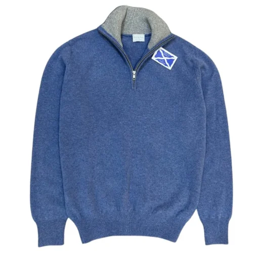 Country Ways Scotland Men's Lambswool 3/4 Zip Neck Sweater