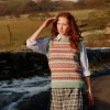Harley of Scotland Women's Fairisle Pattern Crew Slipover