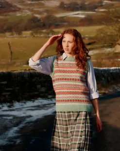 Harley of Scotland Women's Fairisle Pattern Crew Slipover