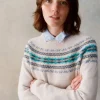 Harley of Scotland Women's Fair Isle Yoke Sweater