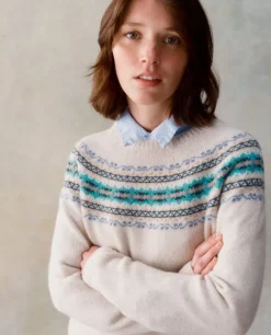 Harley of Scotland Women's Fair Isle Yoke Sweater