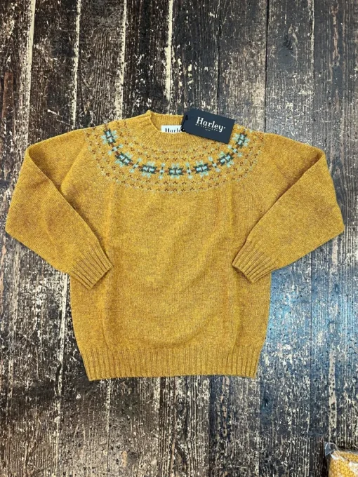 Harley of Scotland Women's Fair Isle Yoke Sweater