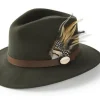 Hicks & Brown Suffolk Fedora Hat Fawn Feather (Guinea & Pheasant Feather)
