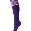 House Of Cheviot Lady Fairisle Sock Thistle