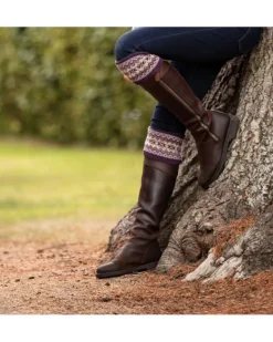 House Of Cheviot Lady Fairisle Sock Thistle