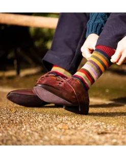 House Of Cheviot Men's Stripy Short Sock